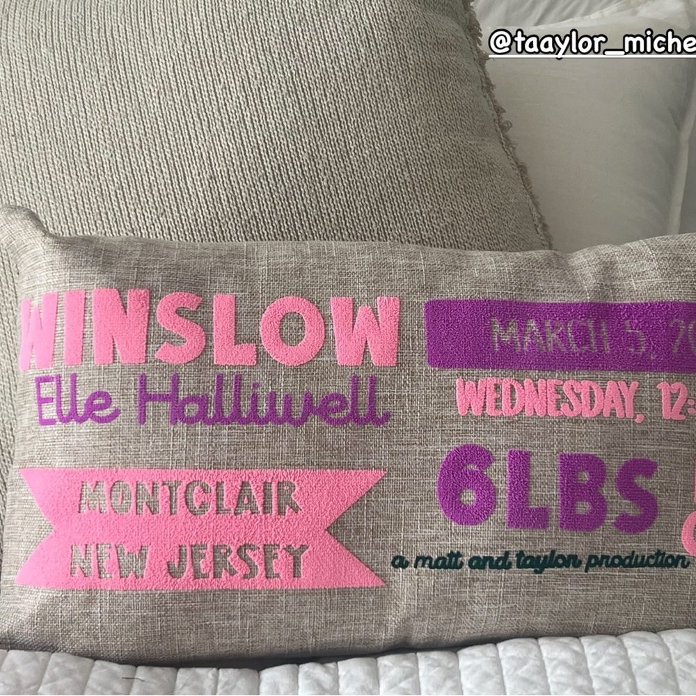 Personalized Baby Announcement Pillow